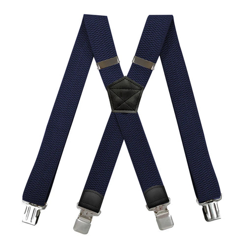 Heavy Duty Suspenders for Men Work Outdoor 3.8cm X-Back 4 Strong Clips
