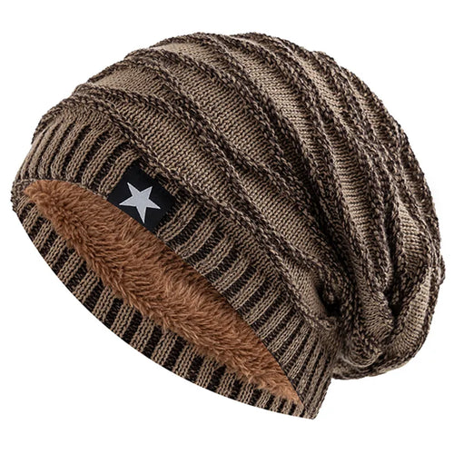 New Unisex Slouchy Winter Hats Add Fur Lined Men And Women Warm Beanie