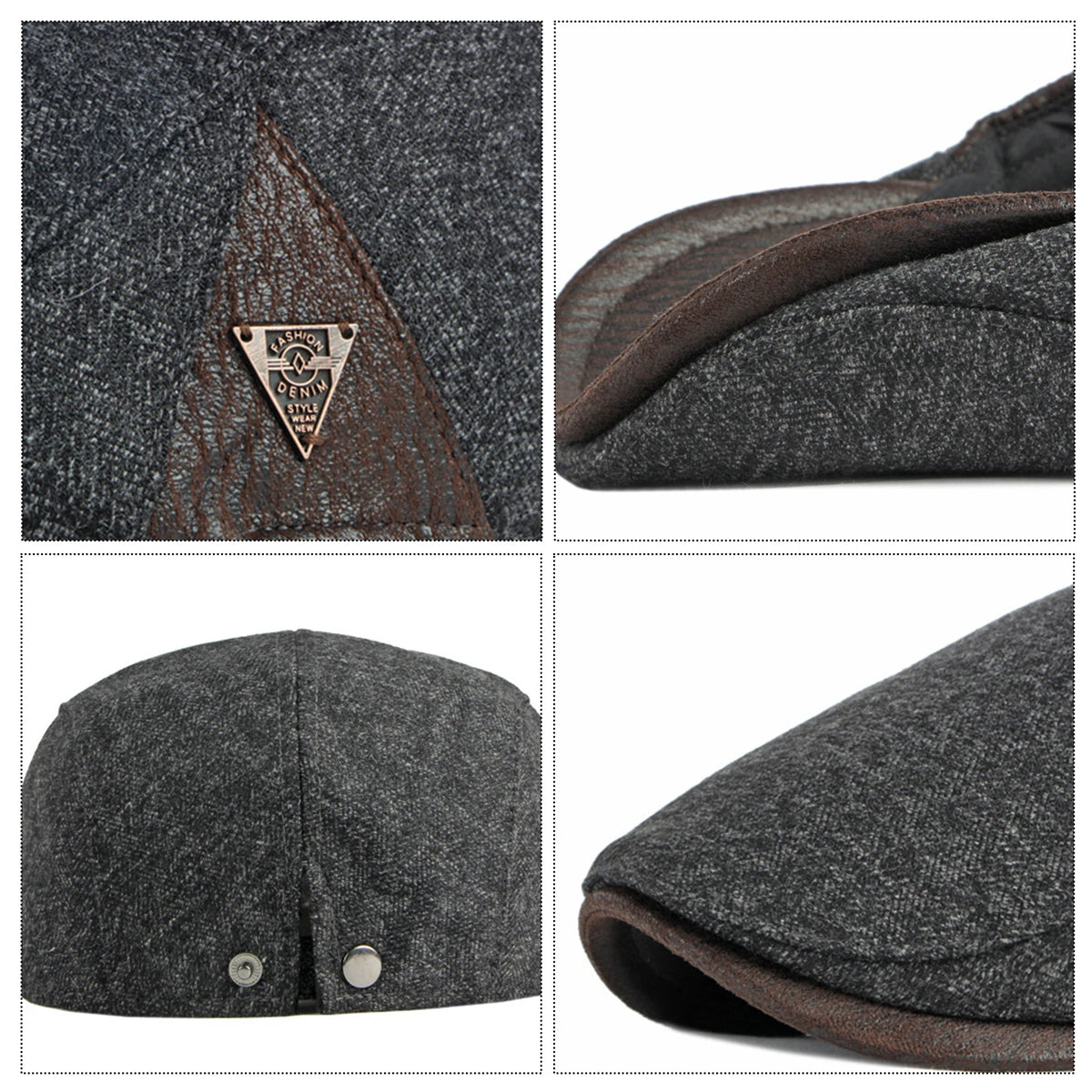 British Retro Beret Hat For Men Winter Thick Warm Woolen Newsboy Cap