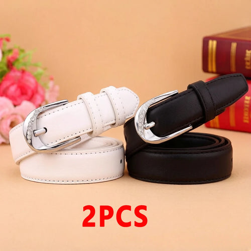 Women's Trousers Belt PU Leather Trend White Belt Fashion High Quality