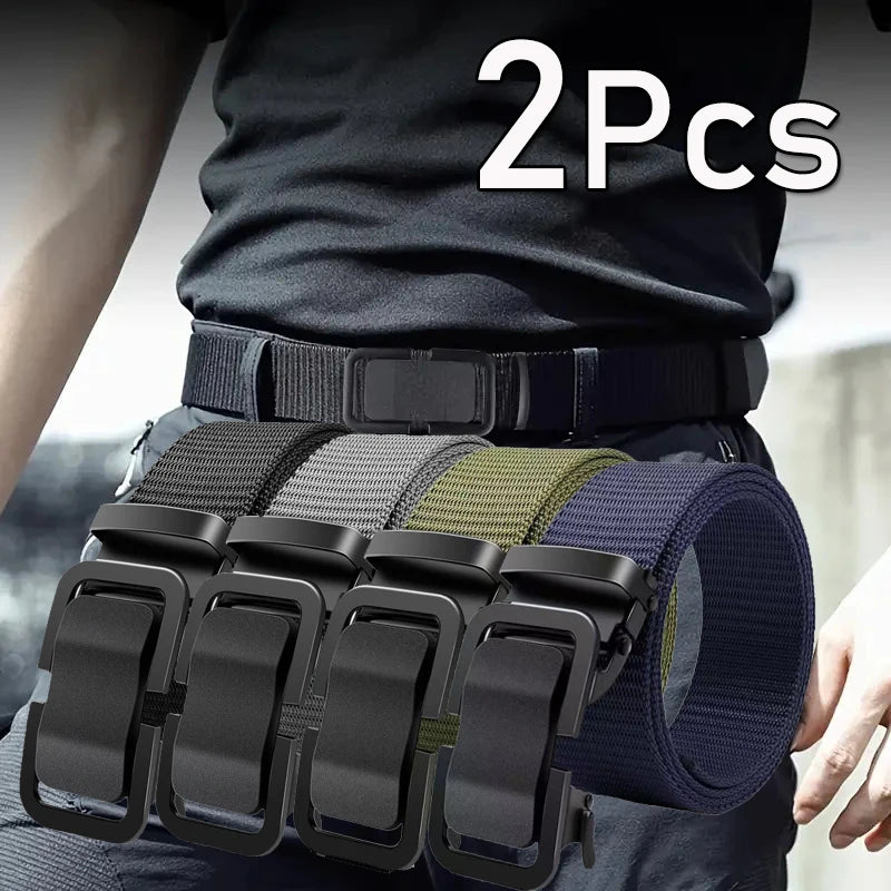 Men's Belt Tactical Full Metal Automatic Buckle Waist Belt Nylon