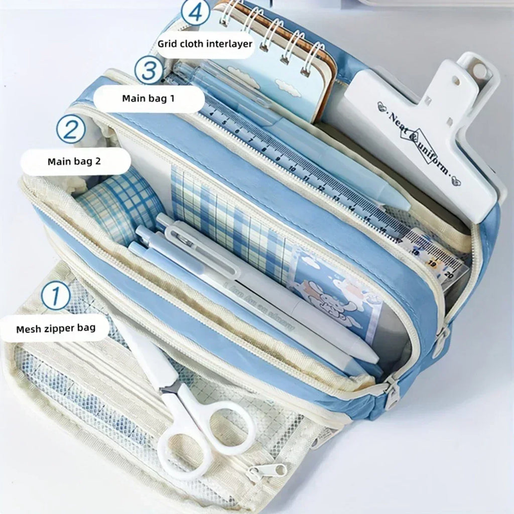 A Large-capacity Multi-layers Pencil Case Simple Multi-purpose Student