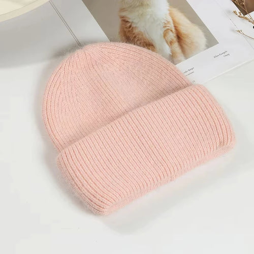 Winter Warm Rabbit Hair Hoodie Women's Knitted Hat Versatile Knitted