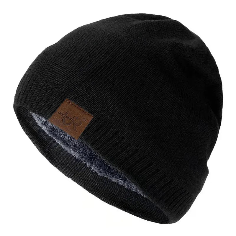 Unisex URGENTMAN Labal Winter Hats Solid Color Knitted Hats For Men