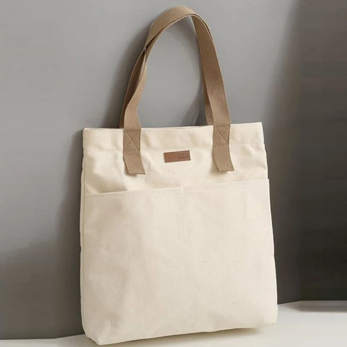 Women Canvas Tote Bag Solid Color Designer Ladies Casual Handbag