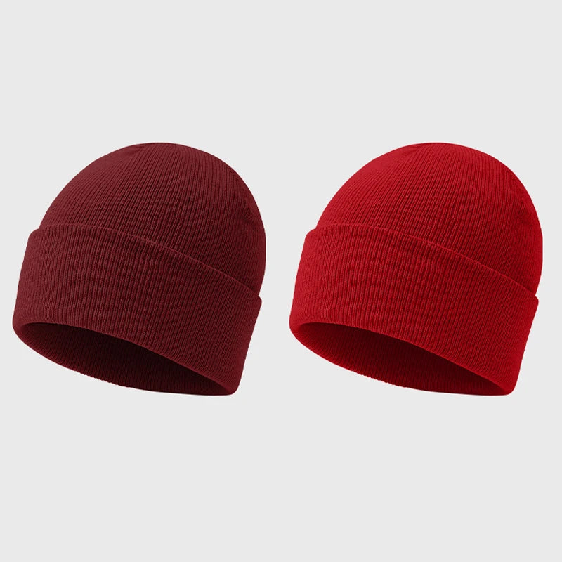 Autumn And Winter Warm Woolen Hat Solid Color Cold-proof Knitted Hat