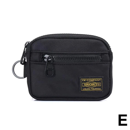 Small Casual Men's Coin Purse Canvas Zipper Short Wallet Retro Key