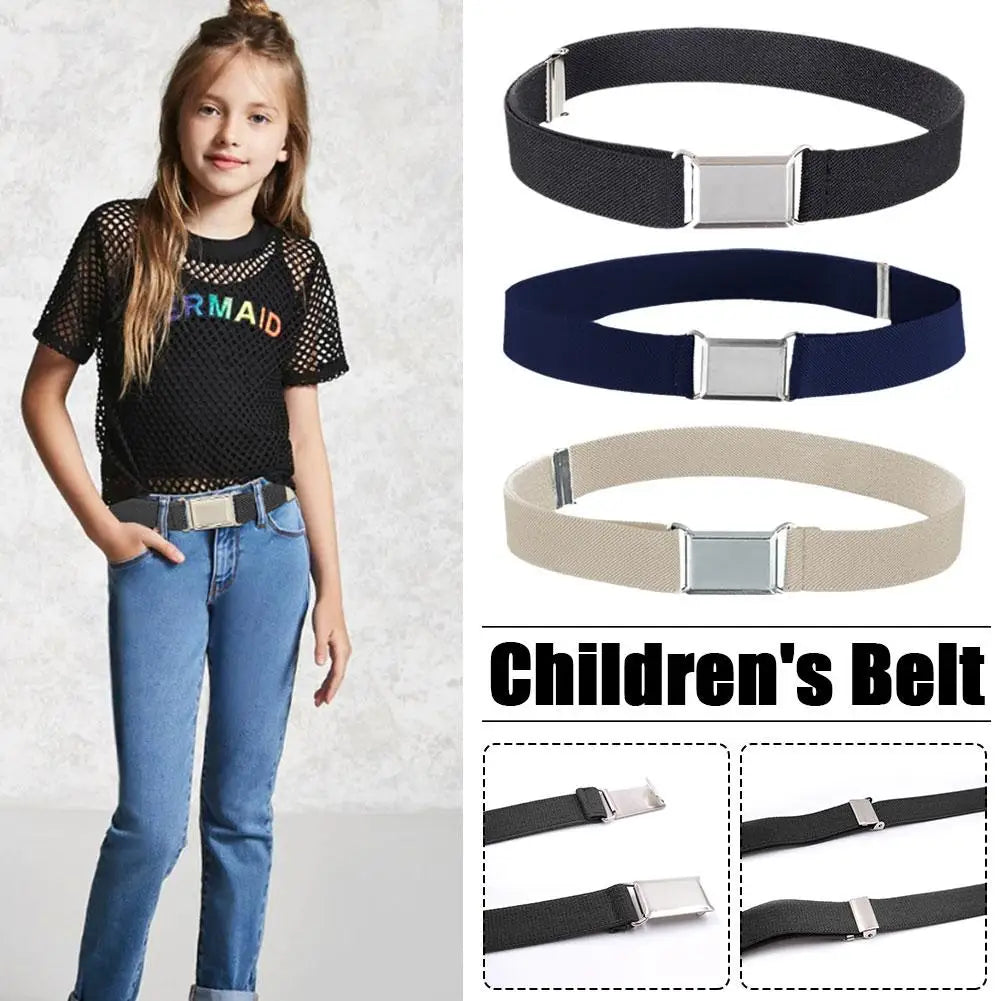 Adjustable Belt With For Kids Children Stretch Elastic Canvas
