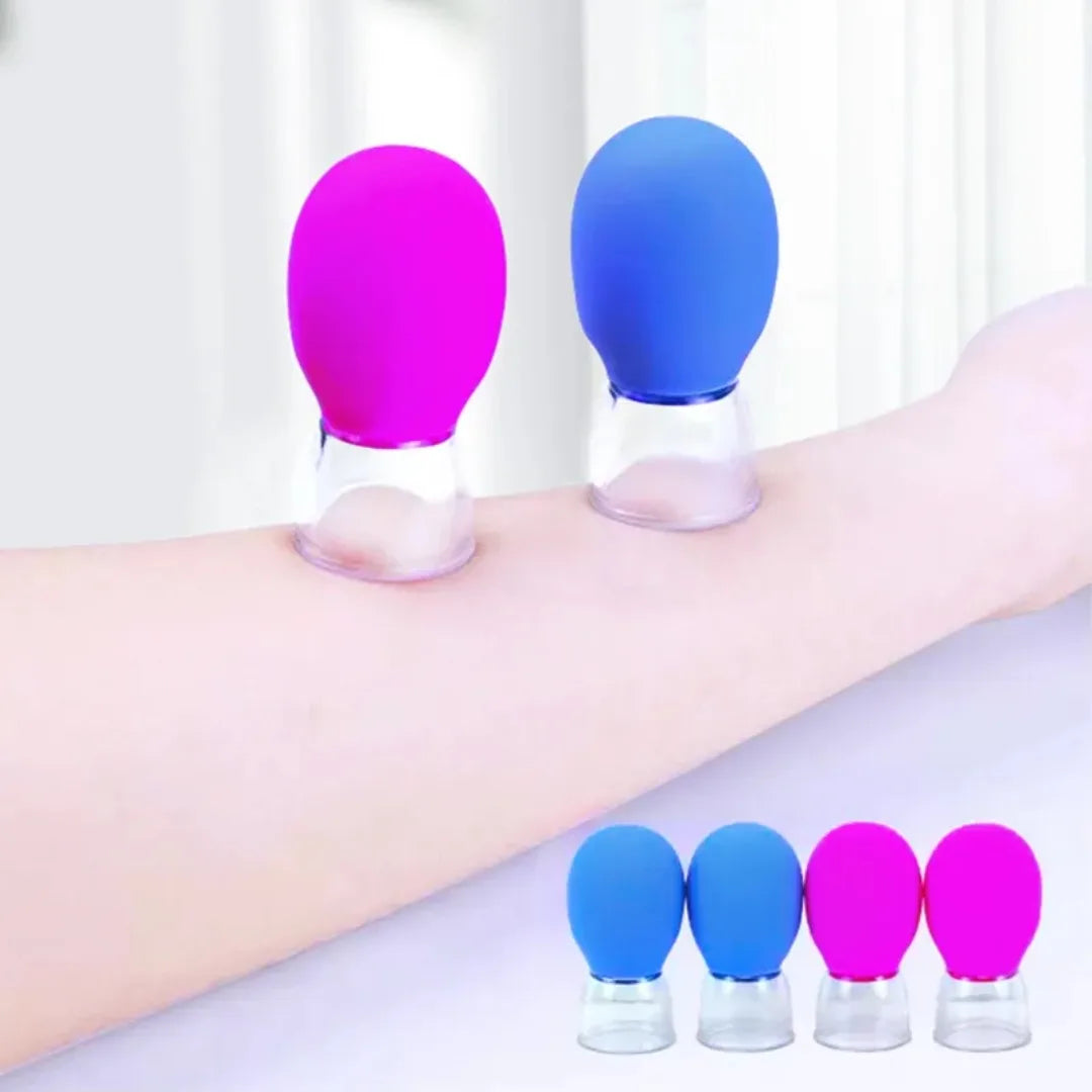 NEW Silicone Vacuum Cupping Jar Cellulite Massage For Face Acupuncture