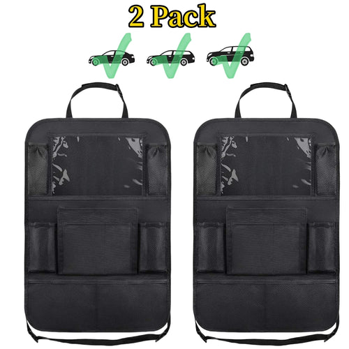 Car Seat Back Organizer 10 Storage Pockets with Touch Screen Tablet