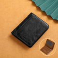 PU Leather RFID Wallet Men Slim Vertical Wallets Black Thin Short ID
