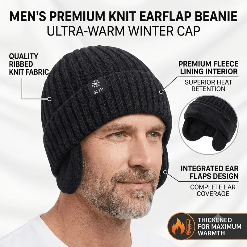 Winter Snowman and Snowflake Knitted Hat - High-end Warm and Thick