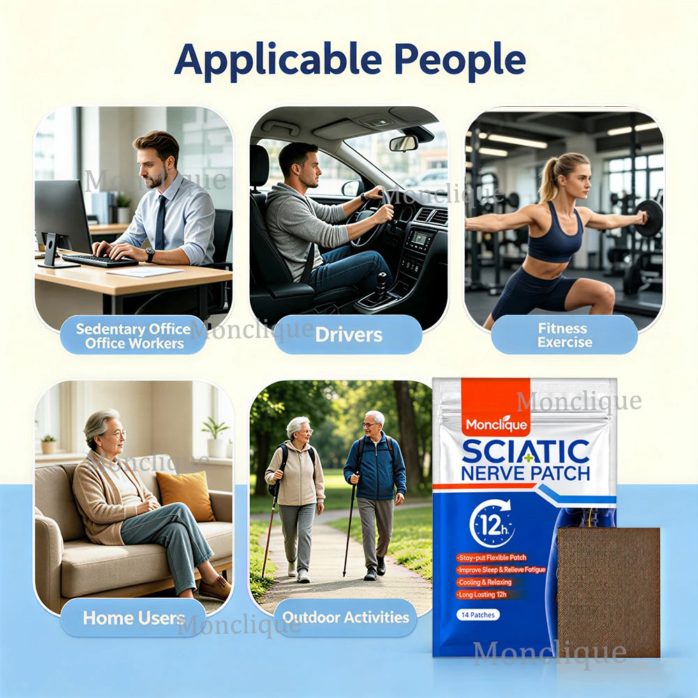 Hip Sciatic Nerve Patch Breathable Buttocks Hot Compress Skin-friendly