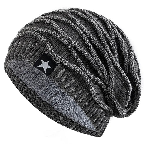 New Unisex Slouchy Winter Hats Add Fur Lined Men And Women Warm Beanie