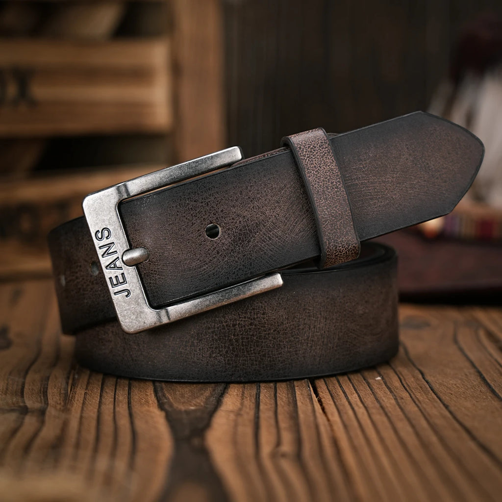 A Men's and Women's Casual Retro Belt Western Style! PU Leather Belt