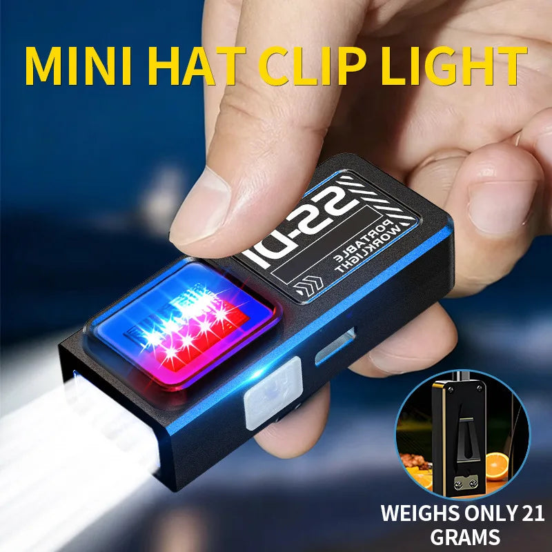 Mini COB LED Flashlight USB C Rechargeable Powerful Work Light with
