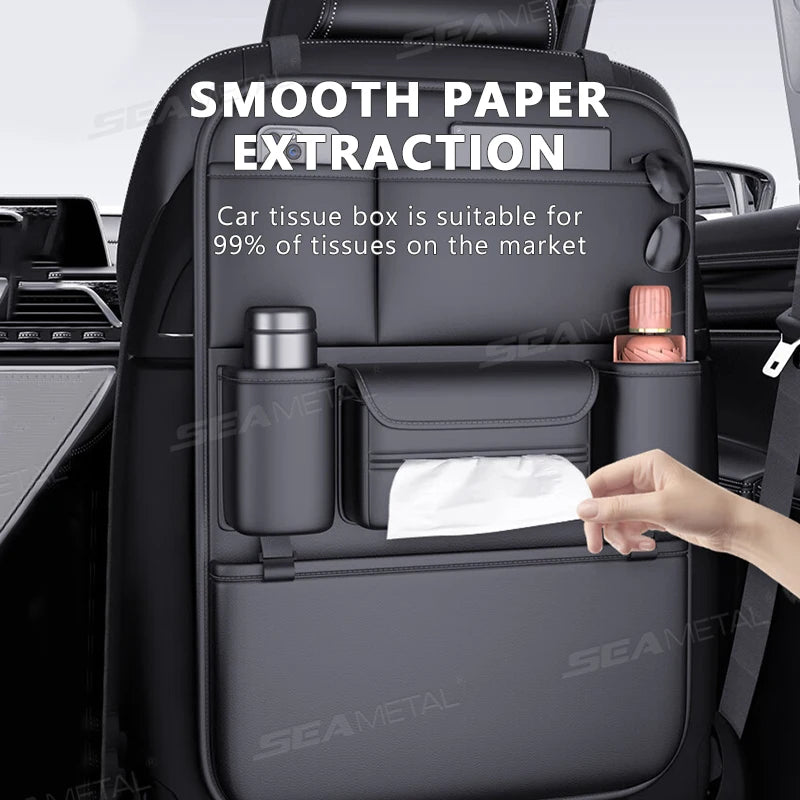 SEAMETAL 6-Pocket Car Seat Back Storage Bag Wear-Resistant Car