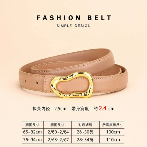 Genuine Leather Belt for Women; Fashionable Accessory for Versatile