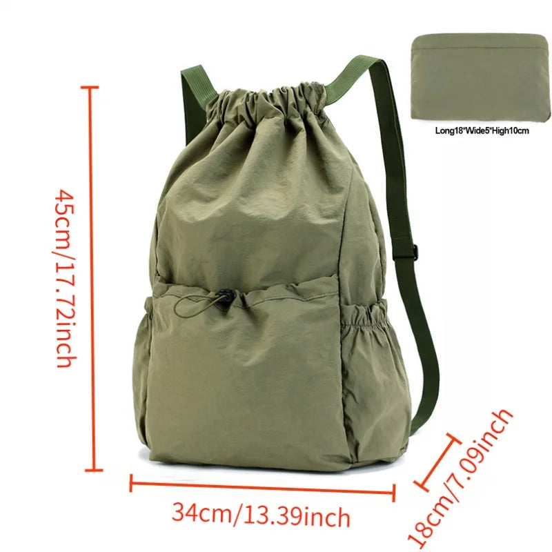 Lightweight Waterproof Drawstring Backpack — Large Capacity Gym & School Bag