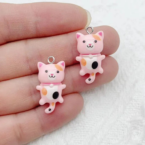 12pcs Cute Mini Cat Resin Pendant DIY Handmade Earrings Necklace