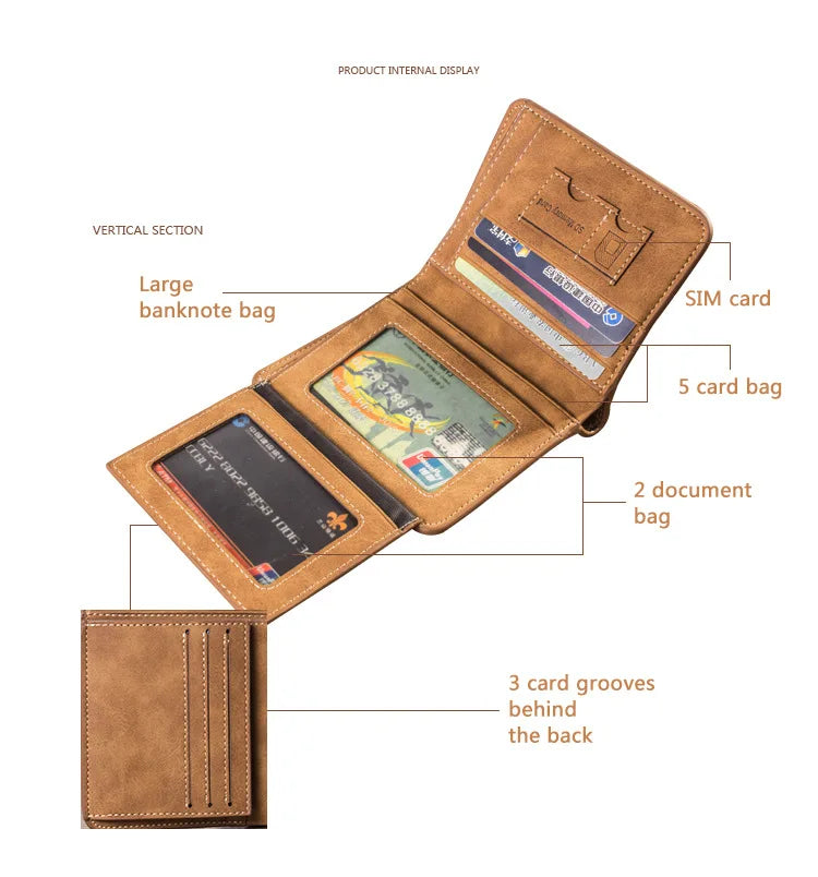 New Men Wallets Credit Card/ID Holder Vintage Brand Male Wallet High