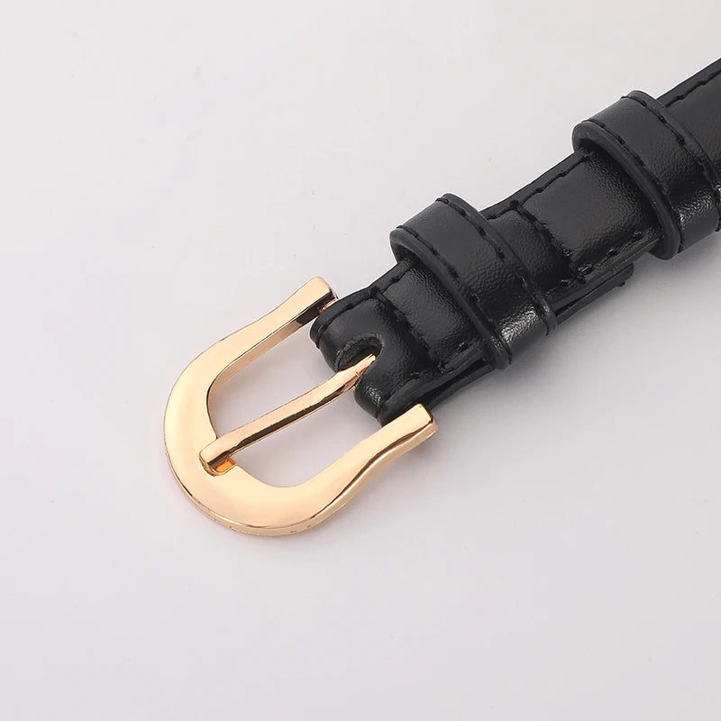 New Fashion Women's Thin Waist Soft Belt With Jeans Wide-leg Trousers