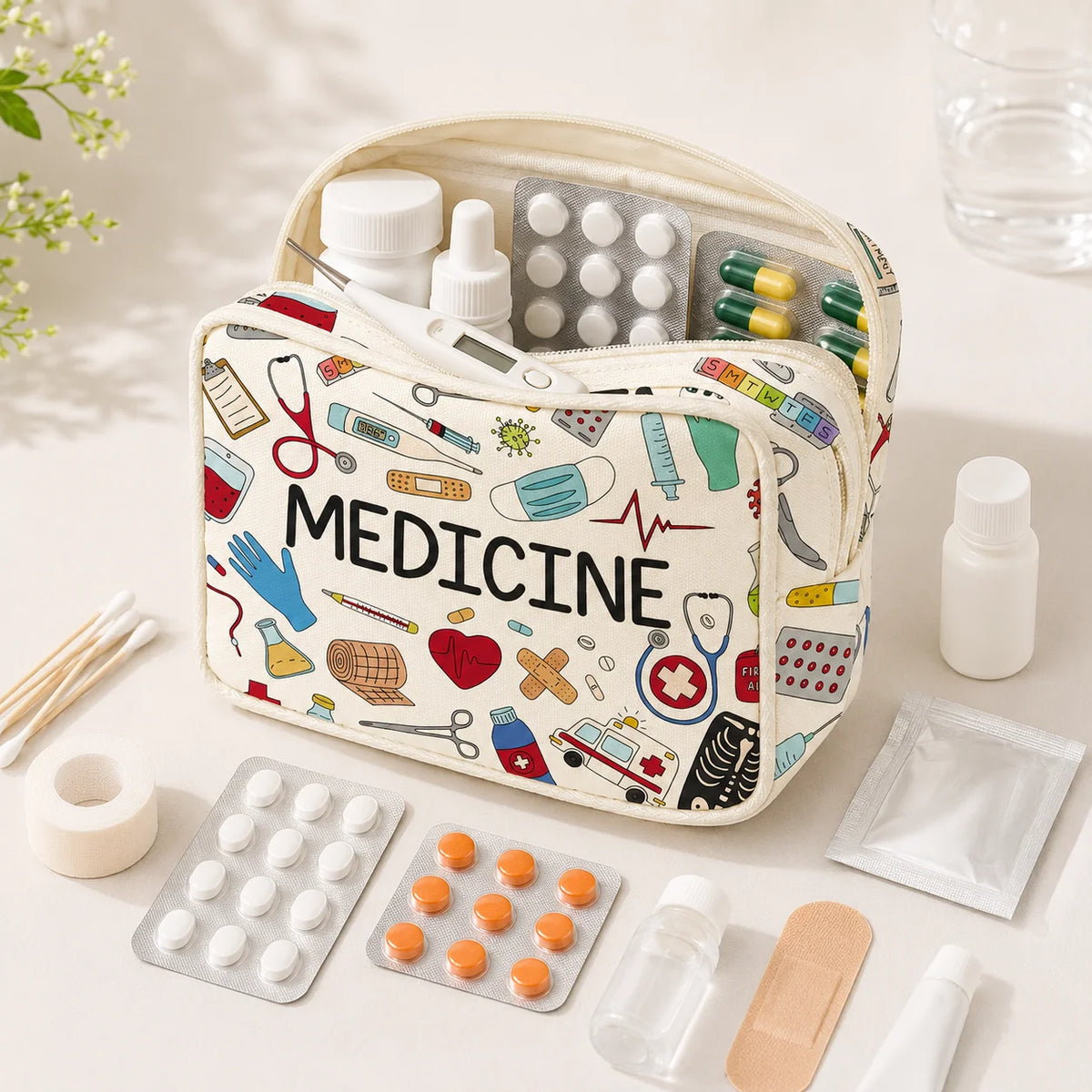 1PC Large Capacity Medicine Bag Travel Portable Medical Bag Home