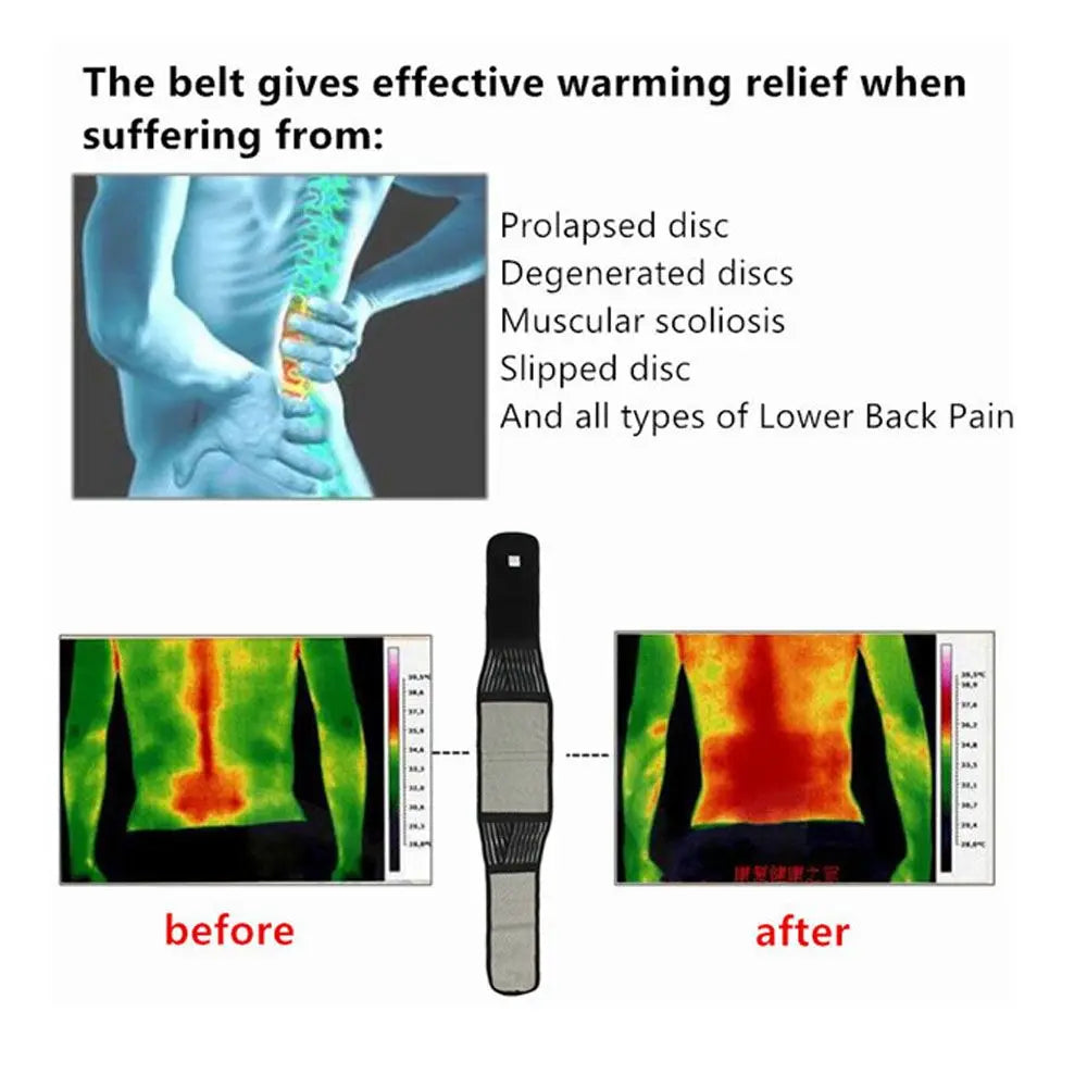 Self-Heating Waist Brace Belt – Adjustable Back & Lumbar Support