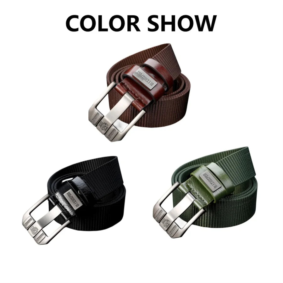 Men Pin Buckle Belt Canvas Belt Men'Fashion Nylon Belt, Jeans Belt,
