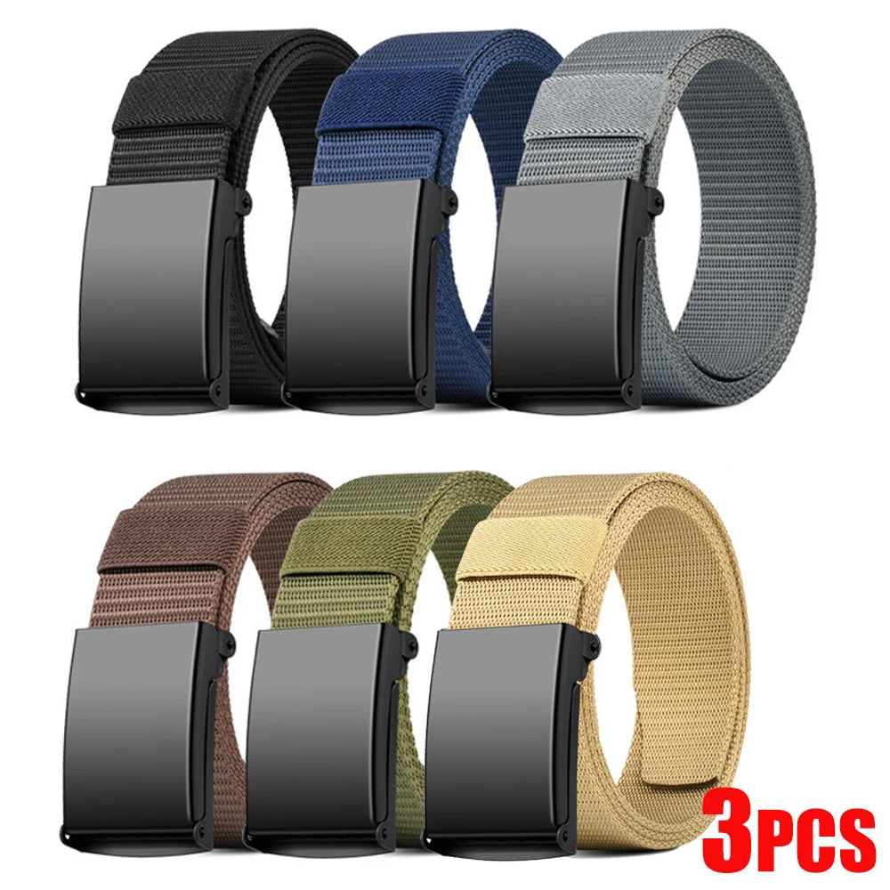 Newest Metal Buckle Tactical Belt Men's Canvas Military Belts Casual