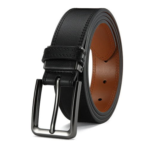Men Belts High Quality Genuine Leather LONG Large Pin Buckle Metal