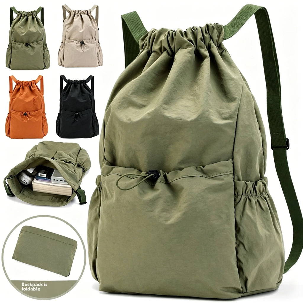Lightweight Waterproof Drawstring Backpack — Large Capacity Gym & School Bag
