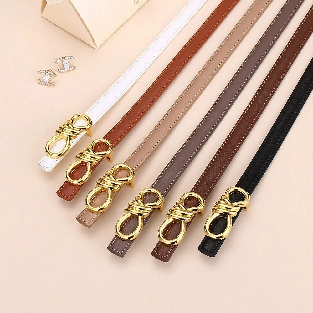Ladies' Leather Belt with a Personalised Knot Dress and Trousers with