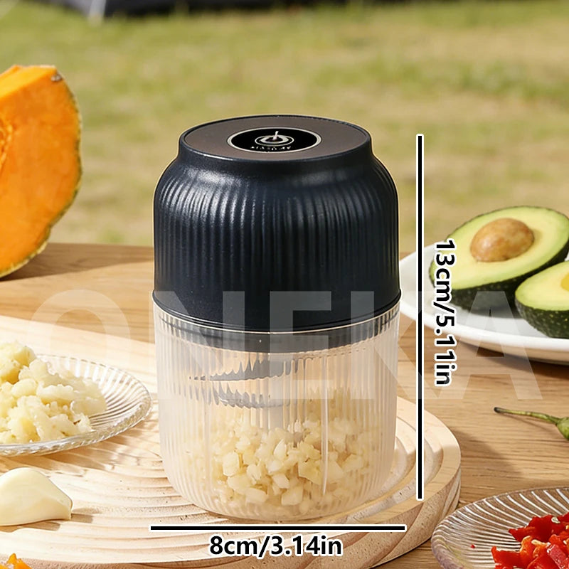 6-Blade Electric Mini Garlic Chopper USB Chili Pepper Grinder Kitchen