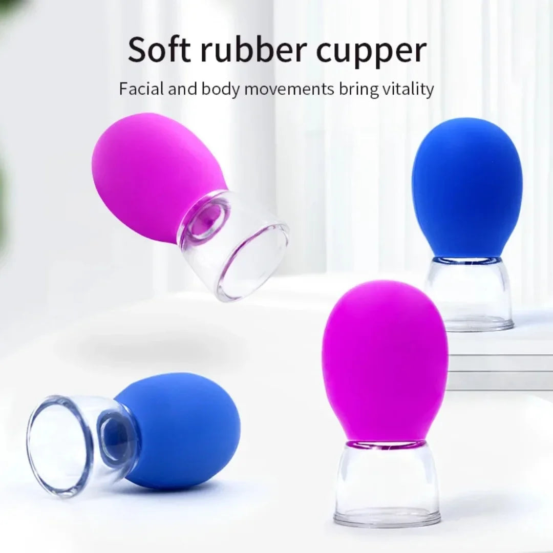 NEW Silicone Vacuum Cupping Jar Cellulite Massage For Face Acupuncture