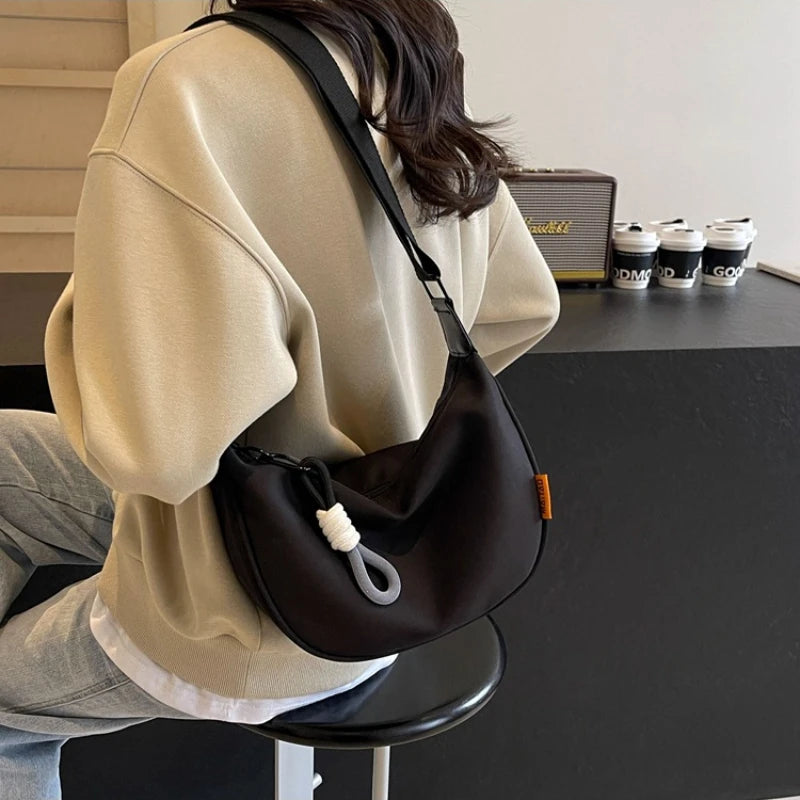 New Fashion Crossbody Bag Simple Wide Shoulder Strap Design