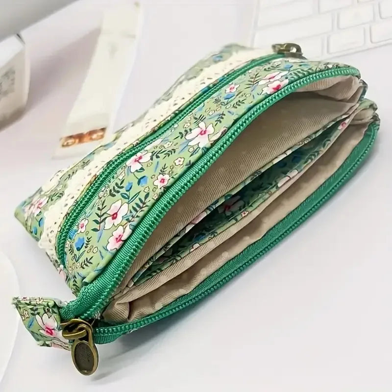 Fashion Fresh Floral Coin Bag Multifunctional Cards Holder Prints