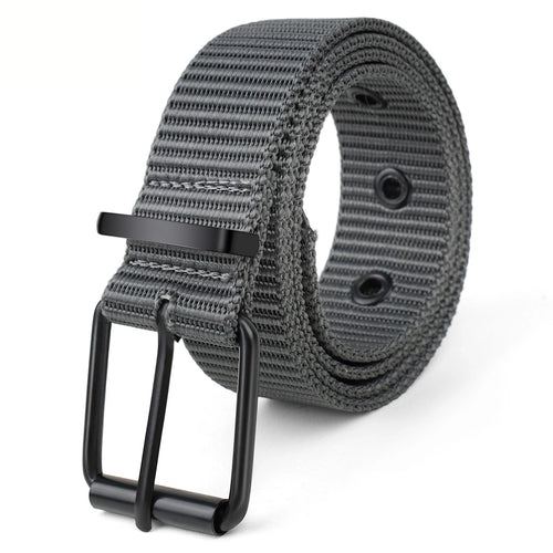 Men's Fashion Porous Pin Buckle Canvas Belt Versatile Student Youth