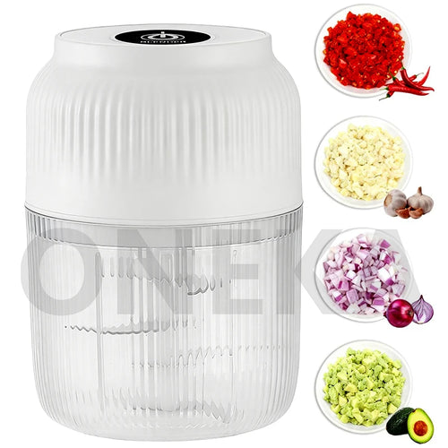 6-Blade Electric Mini Garlic Chopper USB Chili Pepper Grinder Kitchen