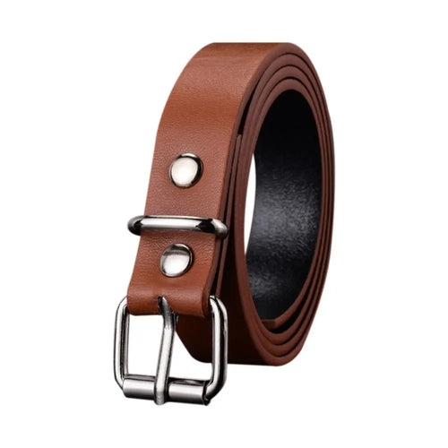 Children PU Leather Belts Boys Girls Kid Waist Strap Waistband Metal