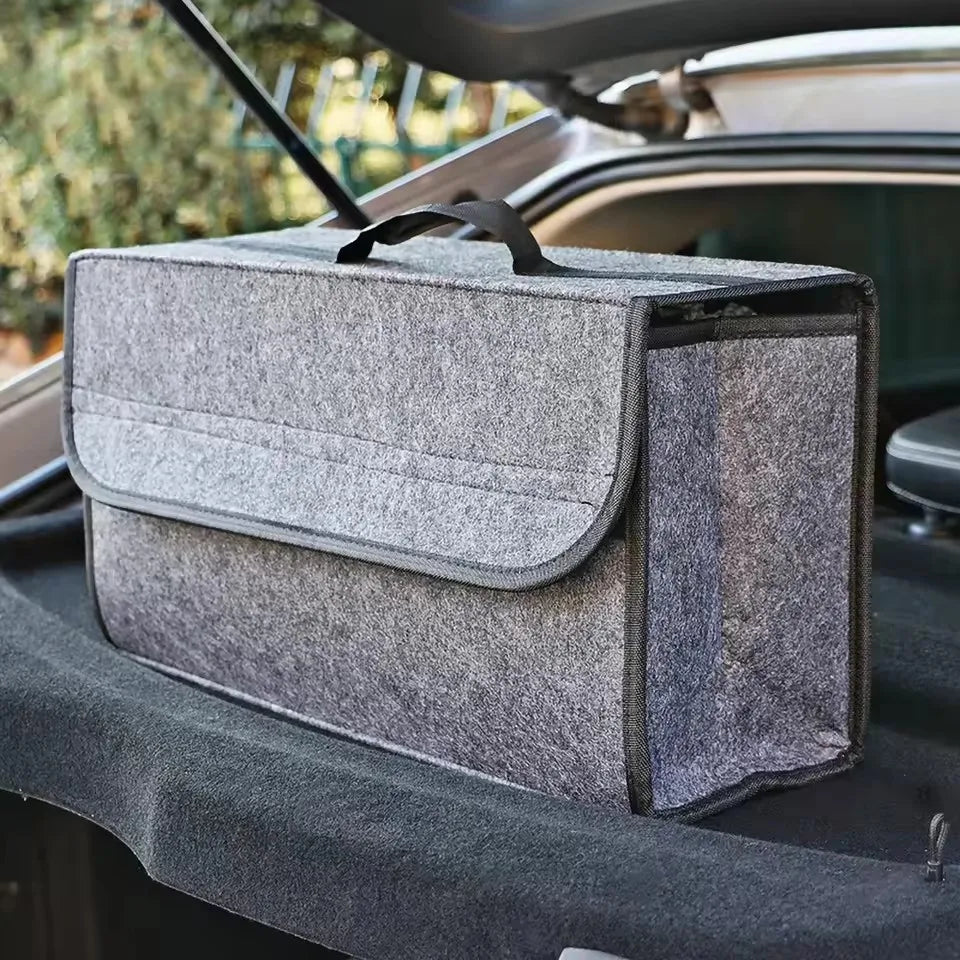 1PC Dark Gray Car Felt Storage Box Car Storage Bag Enlarged and