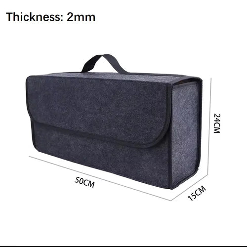 1PC Dark Gray Car Felt Storage Box Car Storage Bag Enlarged and