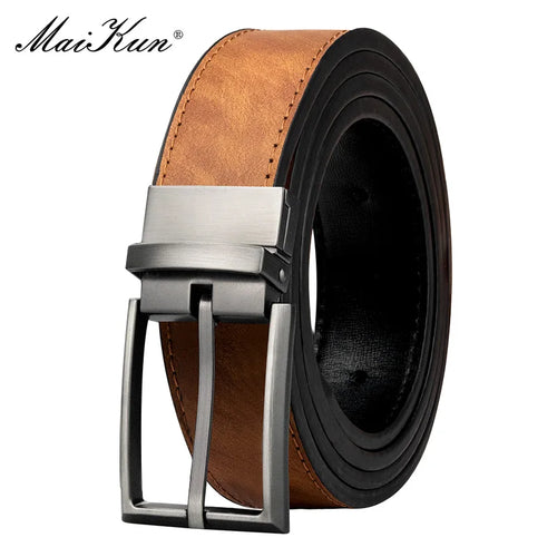 Pin Buckle Leather Belts Designer For Men Luxury Reversible