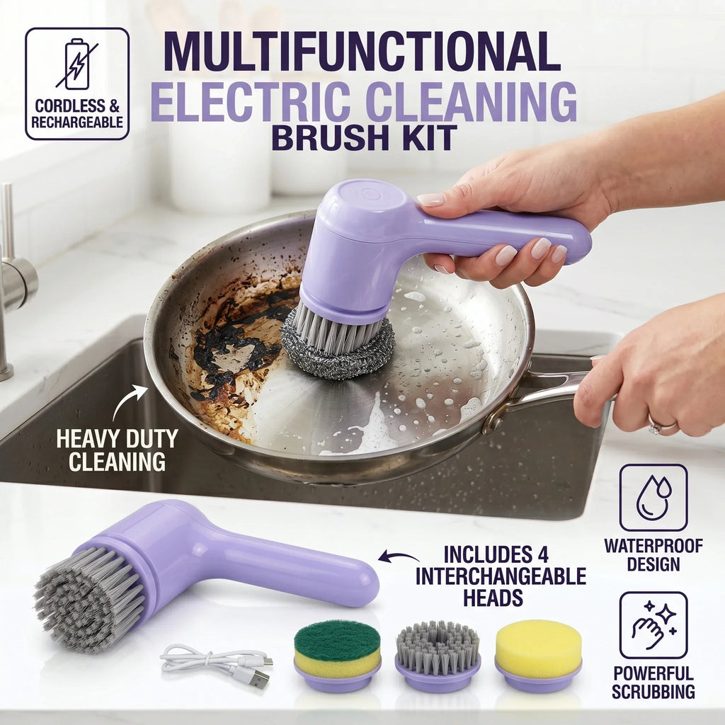 Multifunctional Electric Spin Scrubber Cordless 2 Speed Kitchen Sink