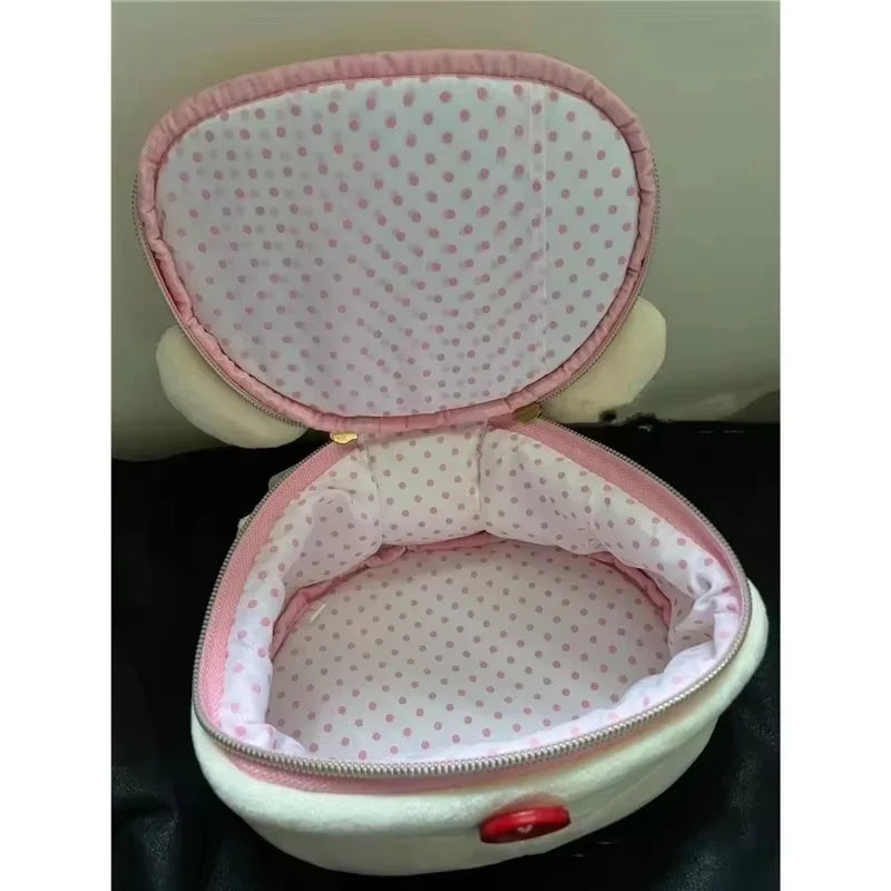 New Cute Rilakkuma Bear Girl Plush Elliptical Stereoscopic Makeup Bag