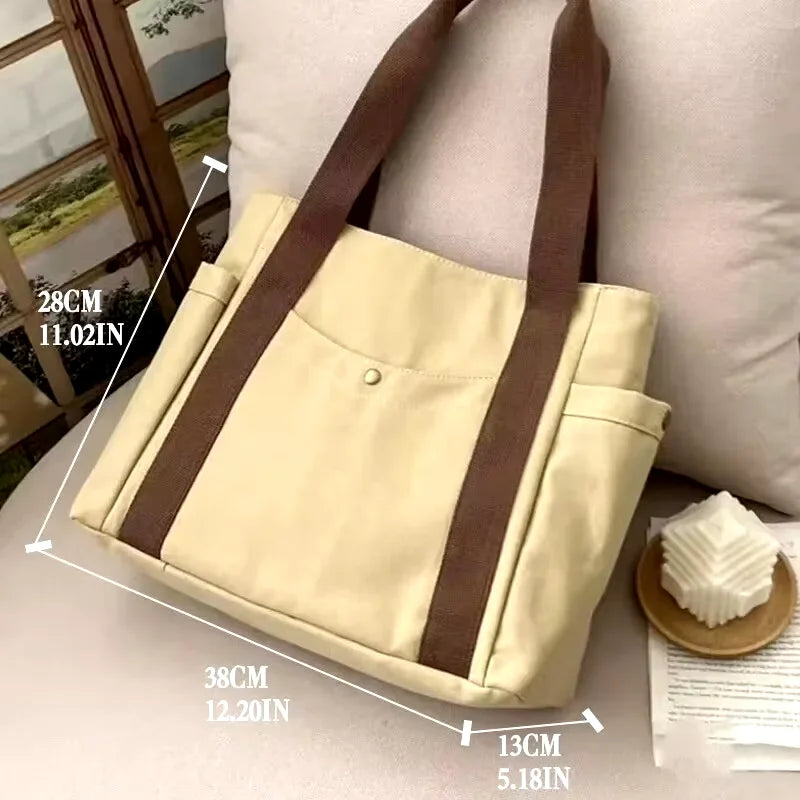 Large Capacity Canvas Tote Bags for Work Commuting Carrying Bag