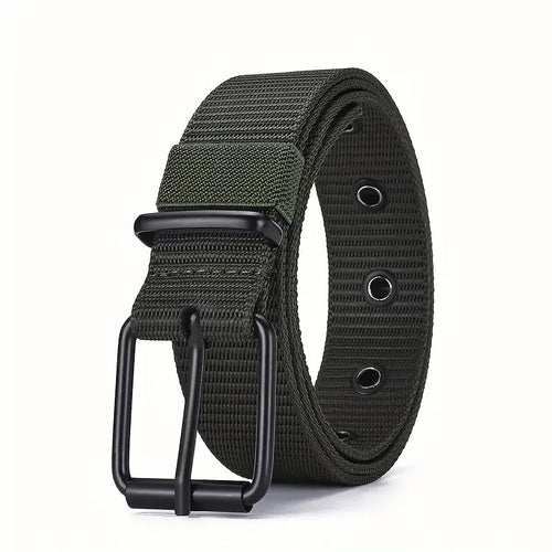 1pc Mens Durable Nylon Canvas Belt - Heavy-Duty Tactical Work Belt