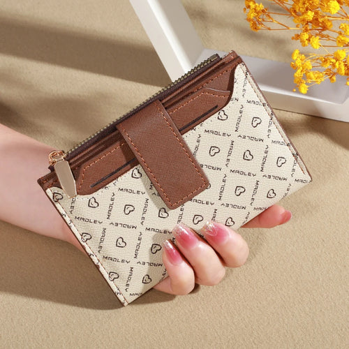 Vintage Solid Color Short Wallet, Portable Bifold Coin Purse, Women's
