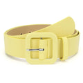 Fashion Women Leather Belt Candy Color Square Buckle Waistband Luxury