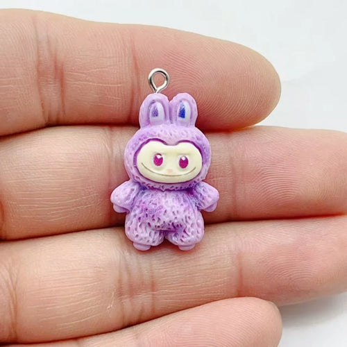 10pcs Cartoon Resin Animal Charm Pendant Earrings Keychain Bracelet